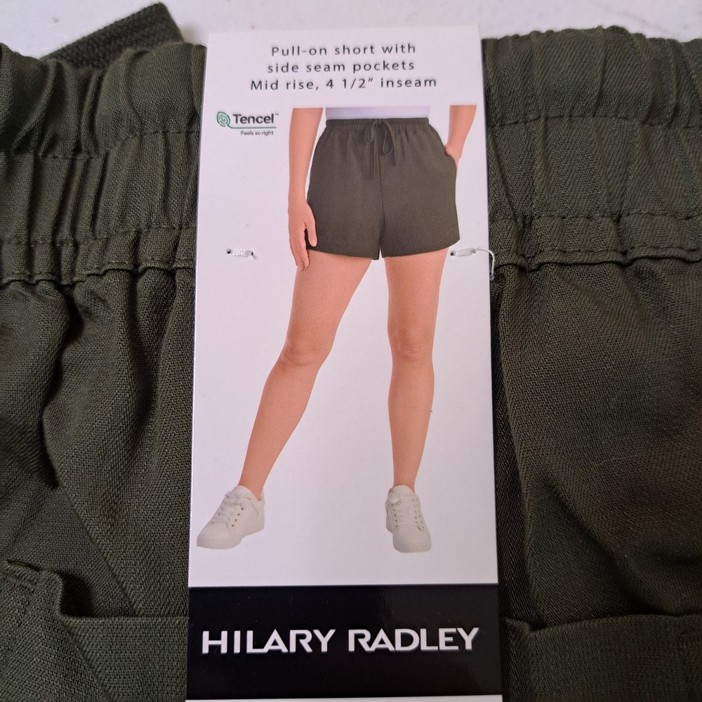 Hilary Radley Pull-on‎ Shorts Womens Small Green NWT Tencel Mid Rise 1577-196